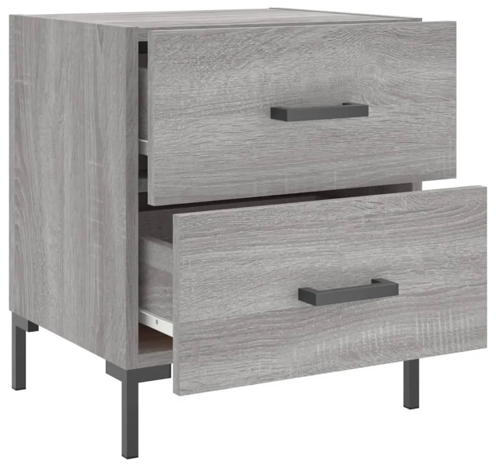 Mesas de cabeceira 2 pcs derivados de madeira sonoma cinza