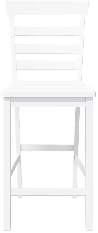 Bancos de bar 2 pcs madeira de seringueira maciça branco