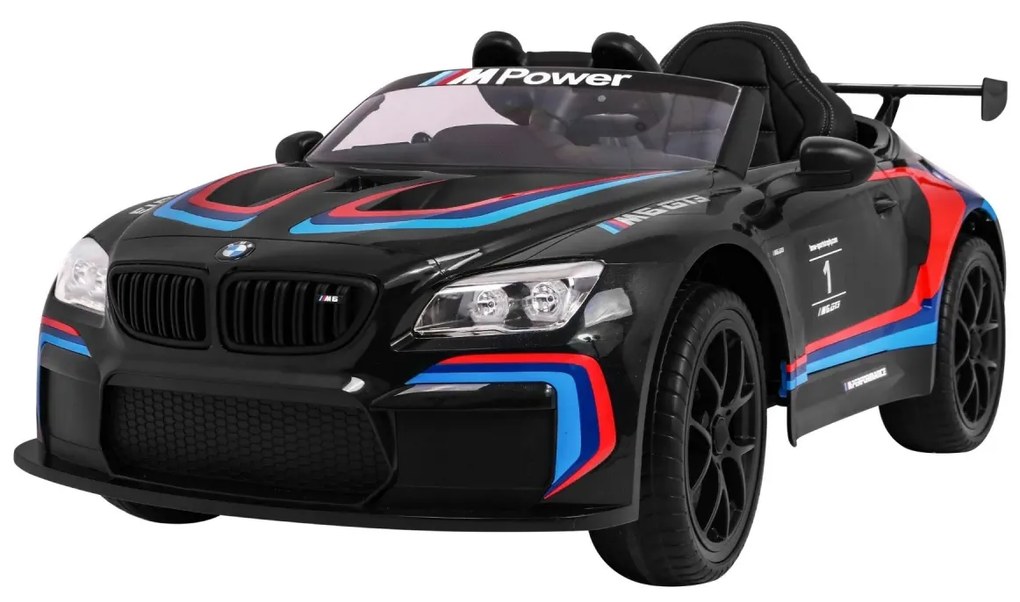 Carro elétrico para Crianças 12V BMW X6M Rodas de EVA, Assento de couro Preto