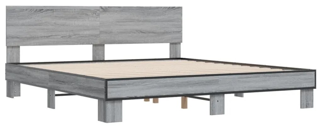 Estrutura de cama 200x200 cm derivados madeira/metal