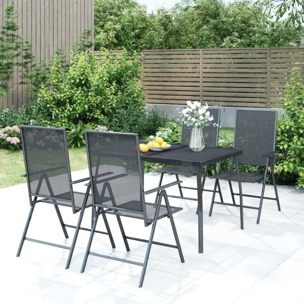 vidaXL 5 pcs conjunto de jantar para jardim aço antracite