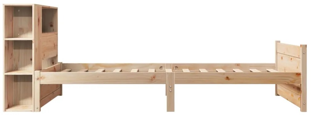 Cama com estante sem colchão 75x190 cm pinho maciço