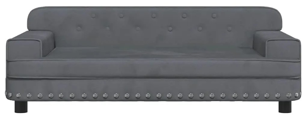 Sofá infantil 90x53x30 cm veludo cinzento-escuro