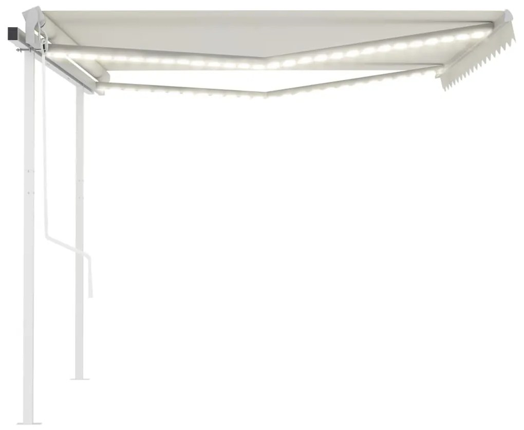 Toldo automático com LED e sensor de vento 4x3 m cor creme