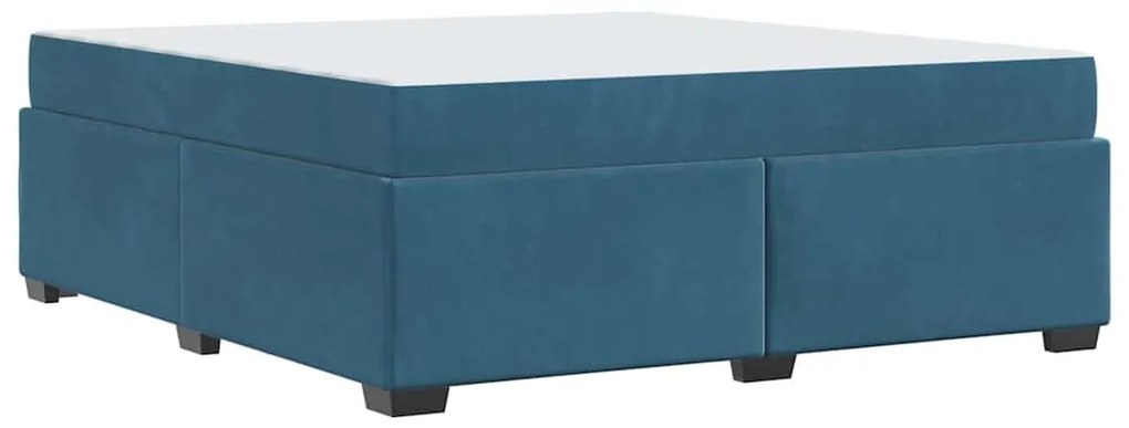 Estrutura de cama com colchão Azul escuro 180 x 200 cm Veludo