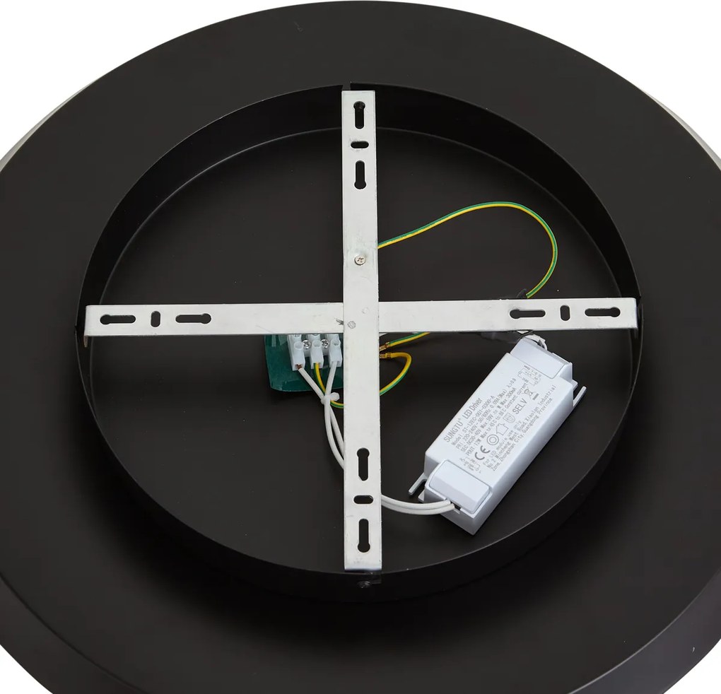 Plafon moderno preto mate com LED regulável em 3 níveis - Sombra