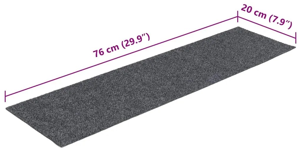Tapetes de escada adesivos 30 pcs 76x20 cm retangular