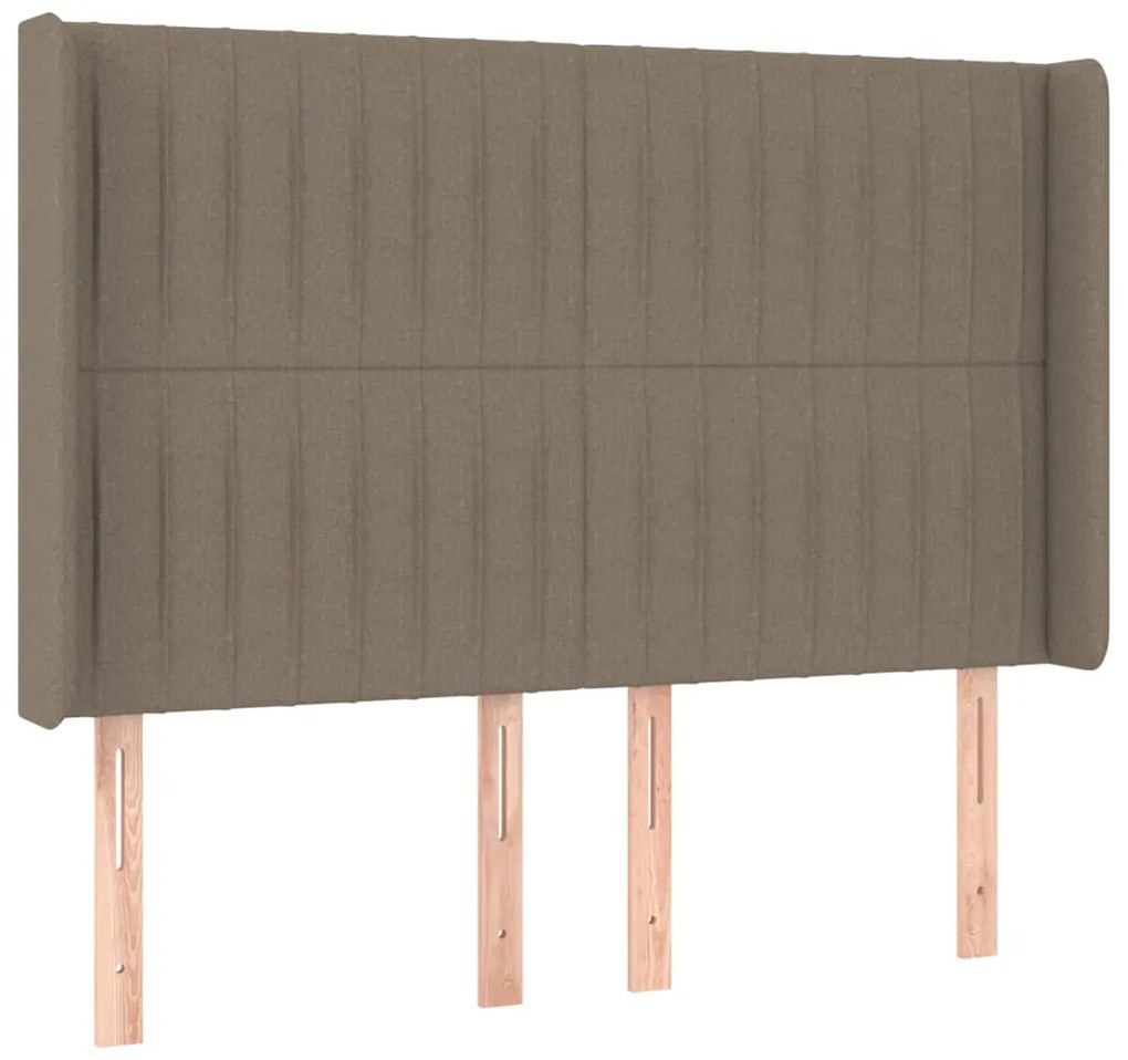 Cama box spring colchão/LED 140x200 cm tecido cinza-acastanhado