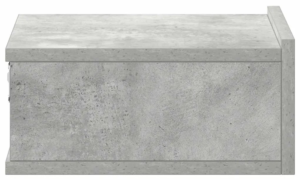 Mesa cabeceira suspensa 2pcs derivados madeira cinzento cimento