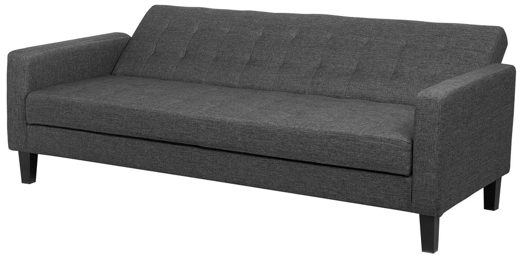 Sofá-cama 3 lugares em tecido cinzento escuro VEHKOO Beliani