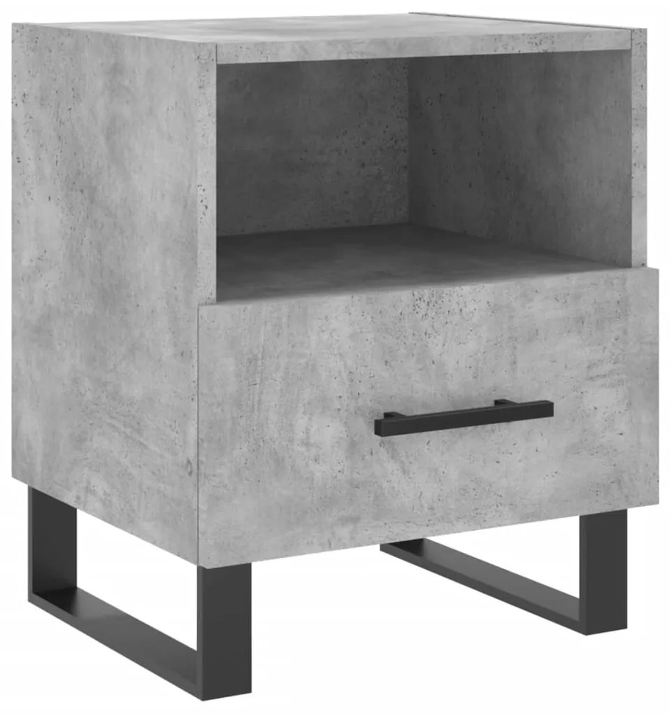 Mesas de cabeceira 2pcs derivados de madeira cinza cimento