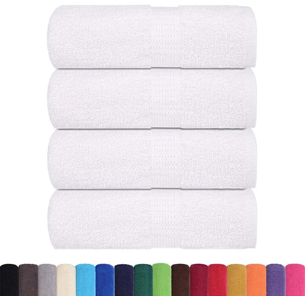 Toalhas de mãos 4 pcs 30x30 cm 360 g/m2 100% algodão branco