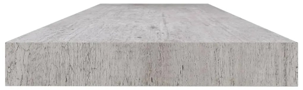 Prateleiras de parede 2 pcs 120x23,5x3,8cm MDF cinzento-cimento