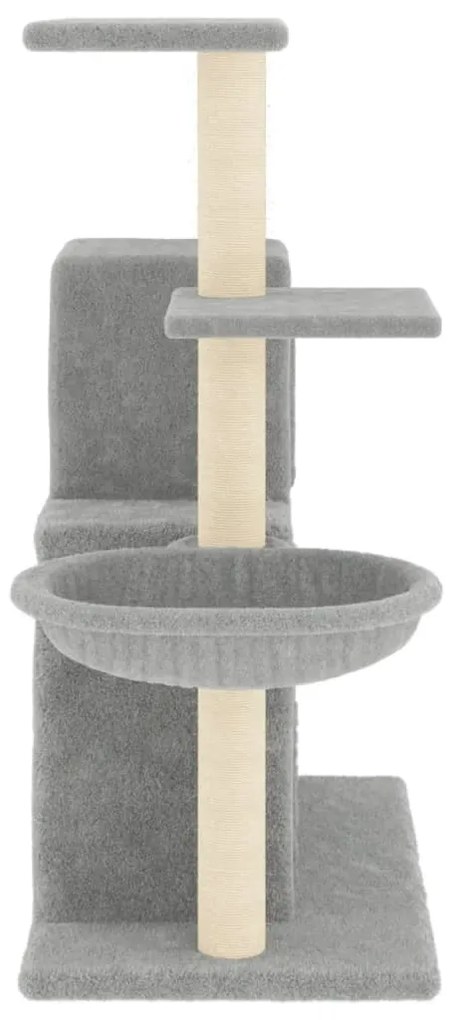 Árvore p/ gatos c/ postes arranhadores sisal 83 cm cinza-claro