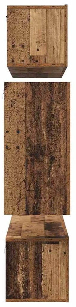 Conjunto de móvel de TV 6 pcs Madeira antiga Médio