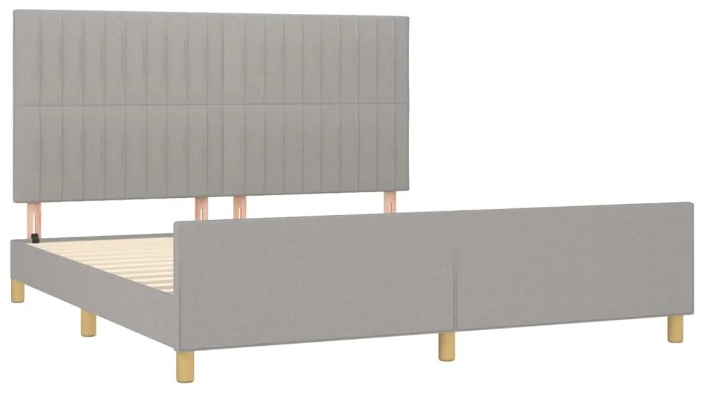 Estrutura de cama sem colchão 160x200 cm tecido cinzento-claro