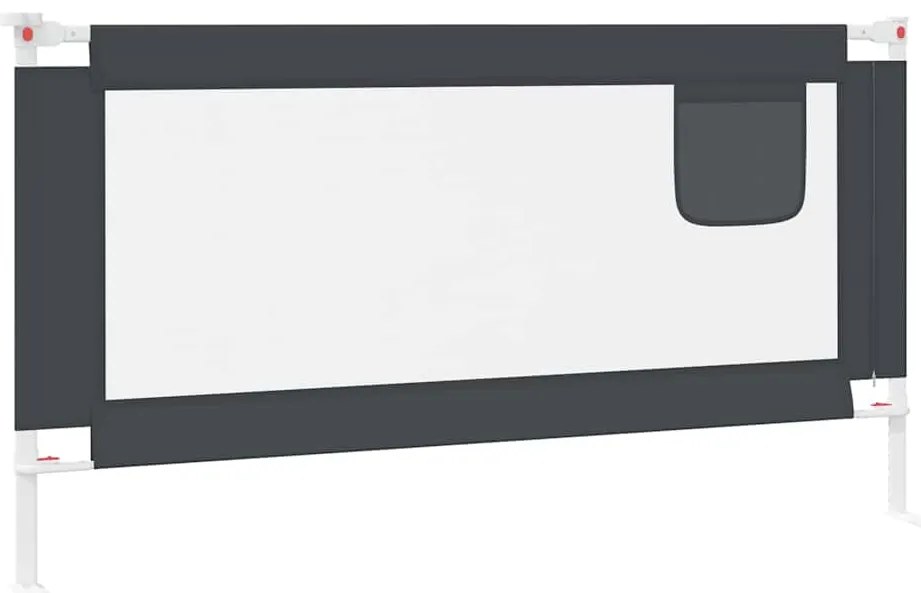 Barra segurança p/ cama infantil tecido 160x25 cm cinza-escuro