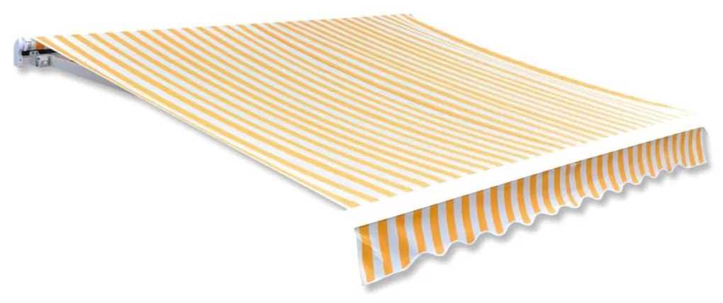 vidaXL Lona para toldo laranja e branco 450x300 cm