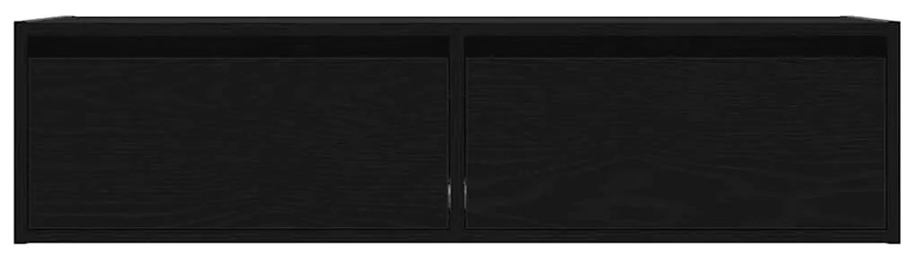 Móvel TV com luzes LED carvalho preto 100X35,5x25 cm