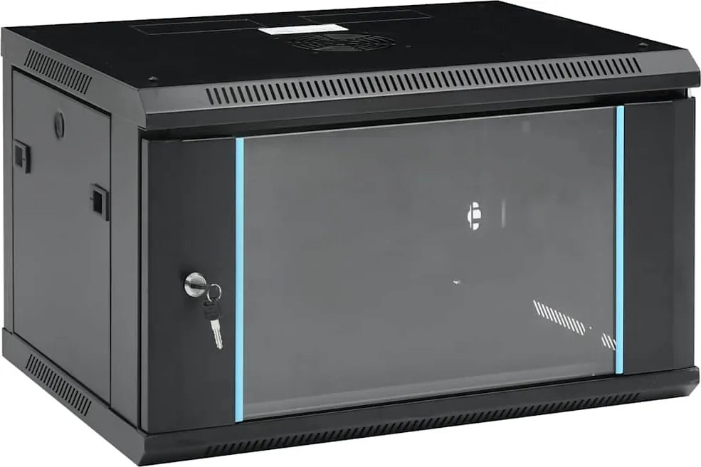 vidaXL Armário bastidor de parede 6U 19" IP20 600x450x350 mm