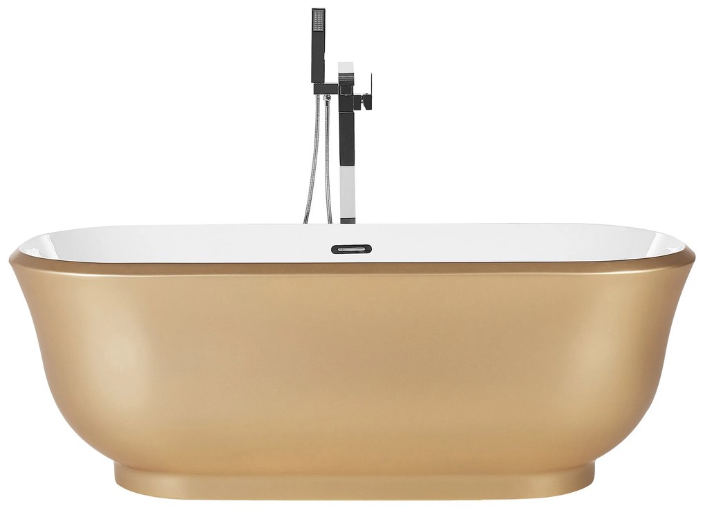 Banheira autónoma em acrílico dourado 170 x 77 cm TESORO Beliani