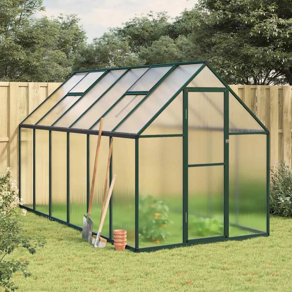 vidaXL Estufa com estrutura base 334x169x195 cm alumínio verde