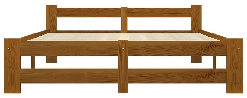 Estrutura de cama 120x200 cm madeira pinho maciço castanho mel