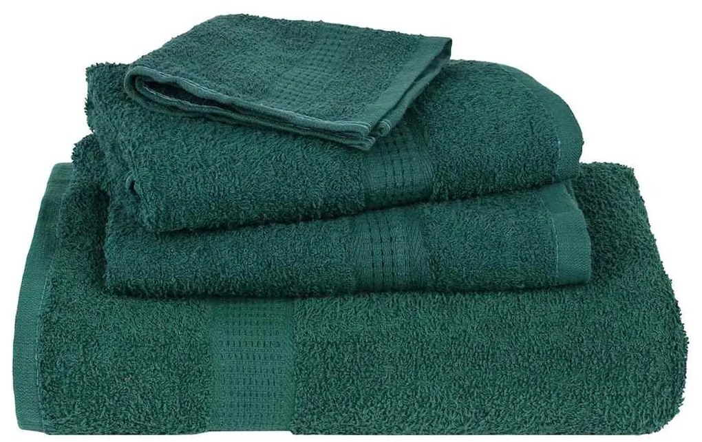Toalhas de mãos 2 pcs 50x100 cm 360 gsm 100% algodão verde