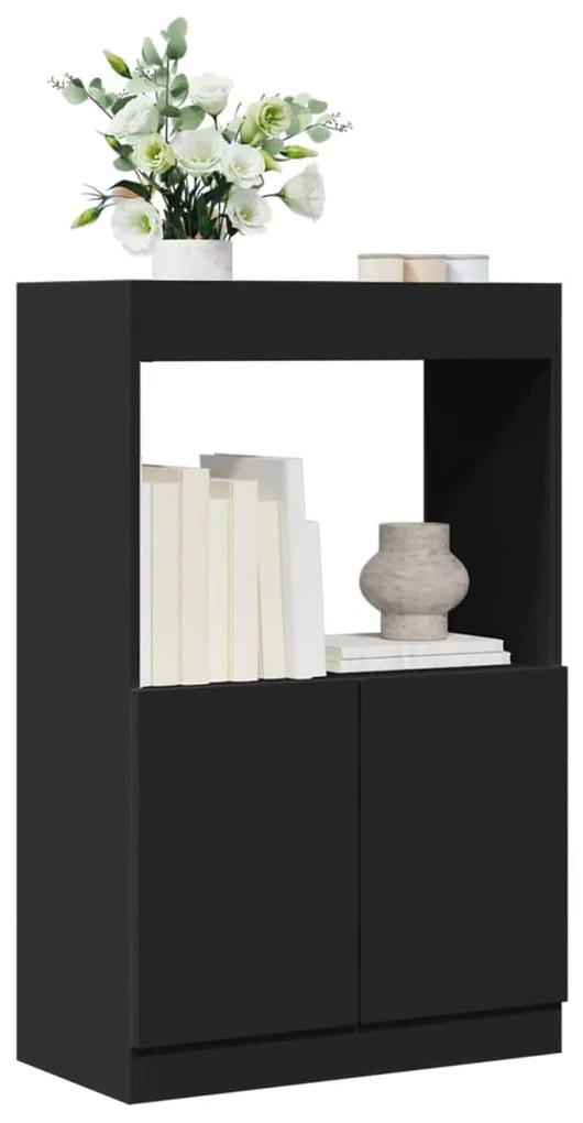 vidaXL Armário alto 63x33x100 cm derivados de madeira preto