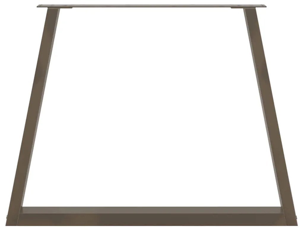 Pés para mesa de jantar em formato de V, 3 peças, aço natural, 90x(72-