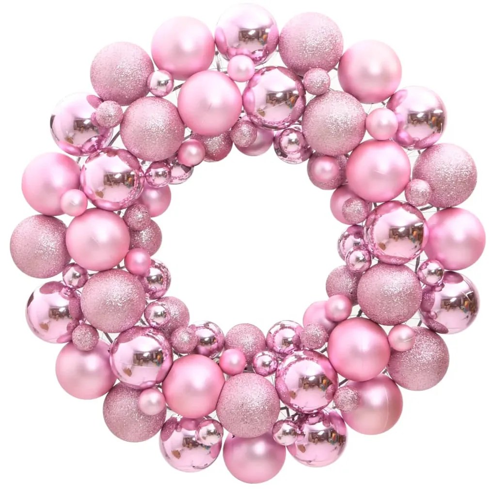 356128 vidaXL Guirlanda de Natal 45 cm poliestireno rosa