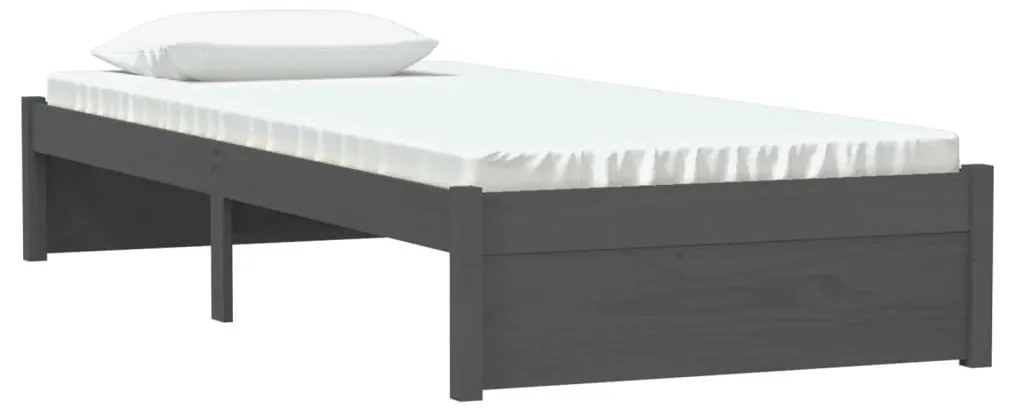 Estrutura cama pequena solteiro 75x190 cm madeira maciça cinza