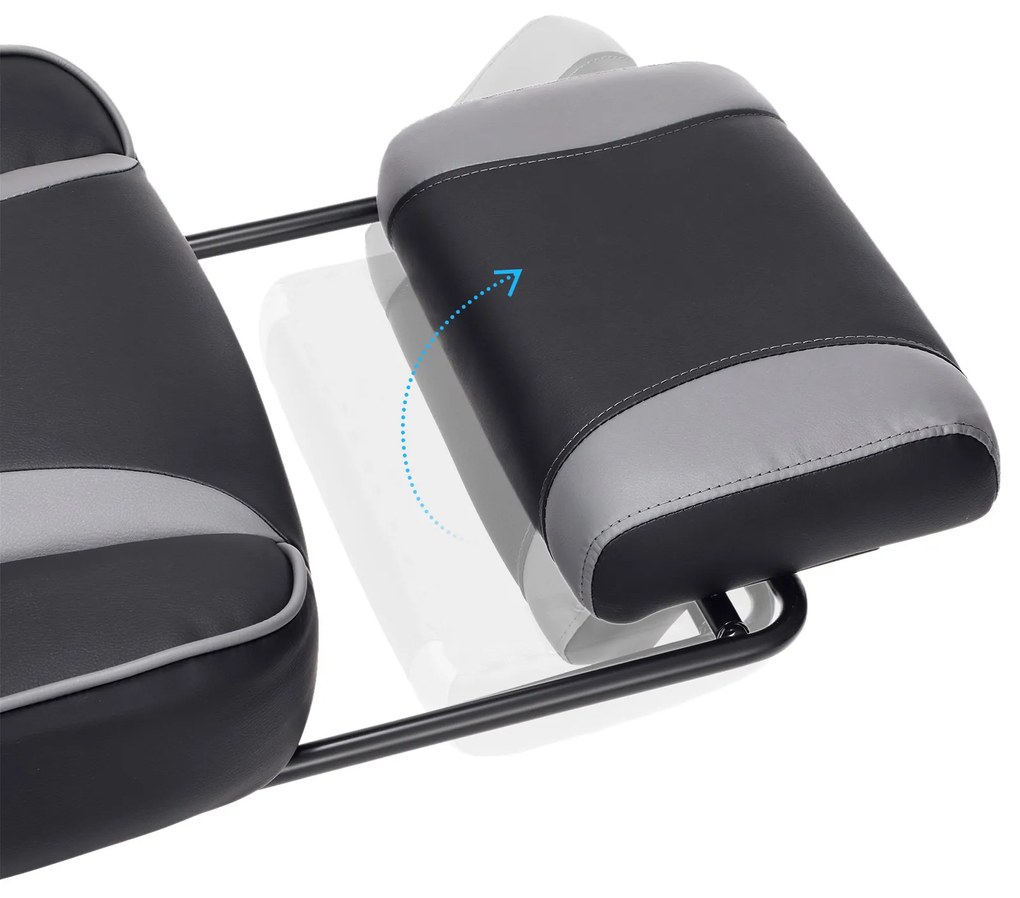 Cadeira Gaming com encosto reclinável e almofada para o apoio de cabeça Preto + cinzento