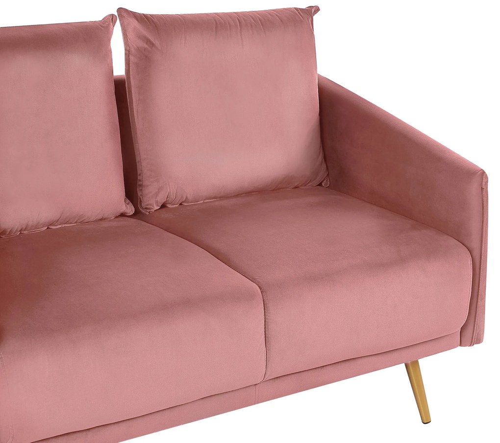 Sofá 2 lugares em veludo rosa MAURA Beliani