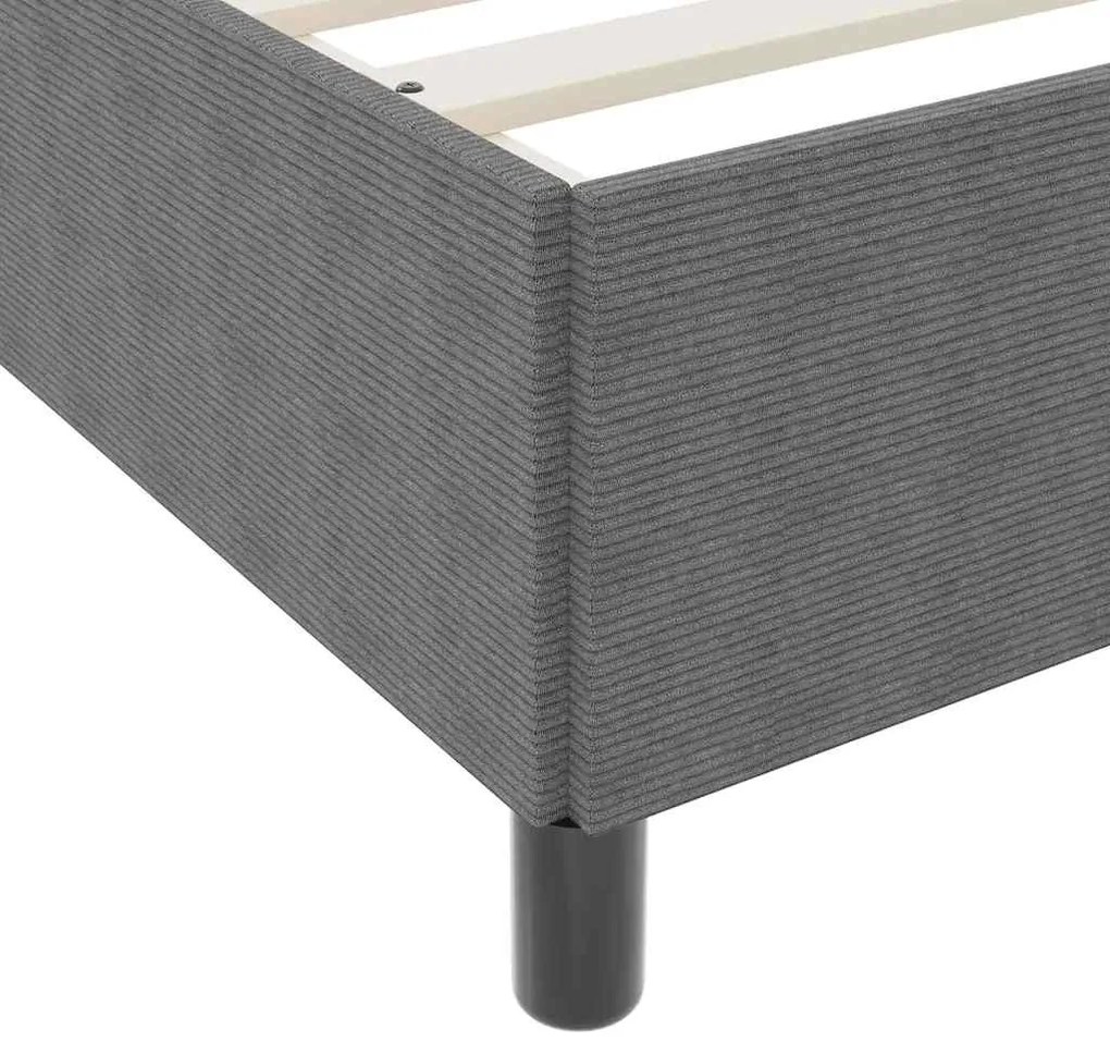 Estrutura de Cama vidaXL Cinzento-claro 90x200 cm Tecido de Corduroy