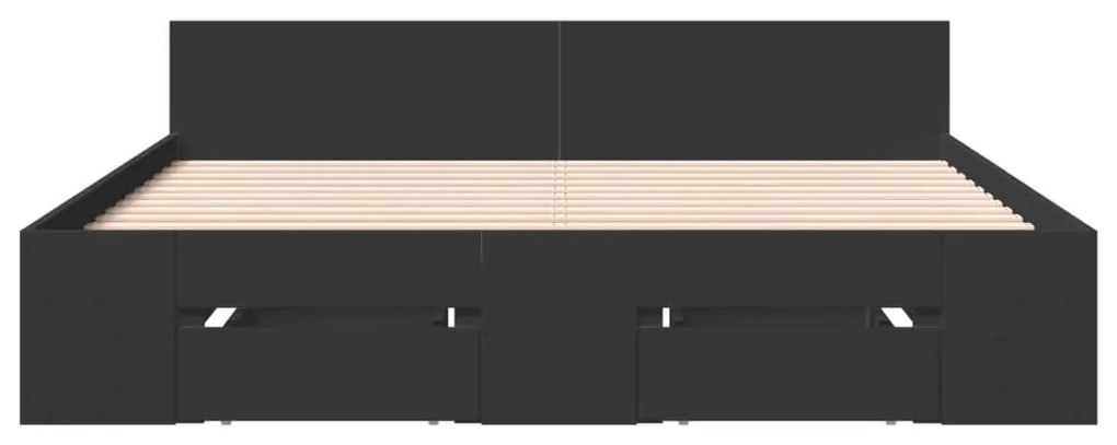 Estrutura cama c/ gavetas 120x190 cm derivados de madeira preto