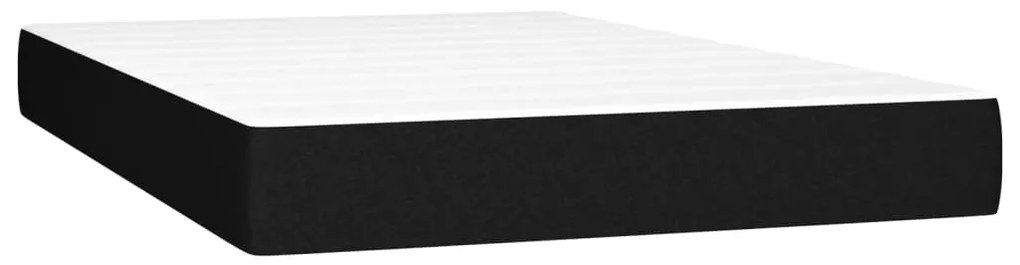 Cama box spring c/ colchão e LED 120x190 cm tecido preto