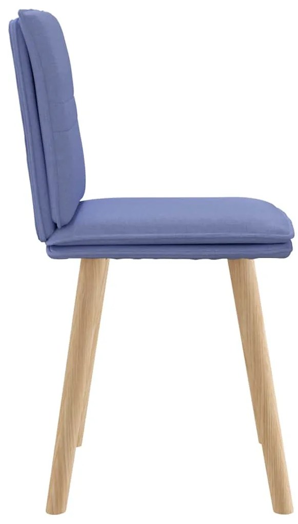 Cadeiras de jantar 2 pcs Jeans Tecido Azul