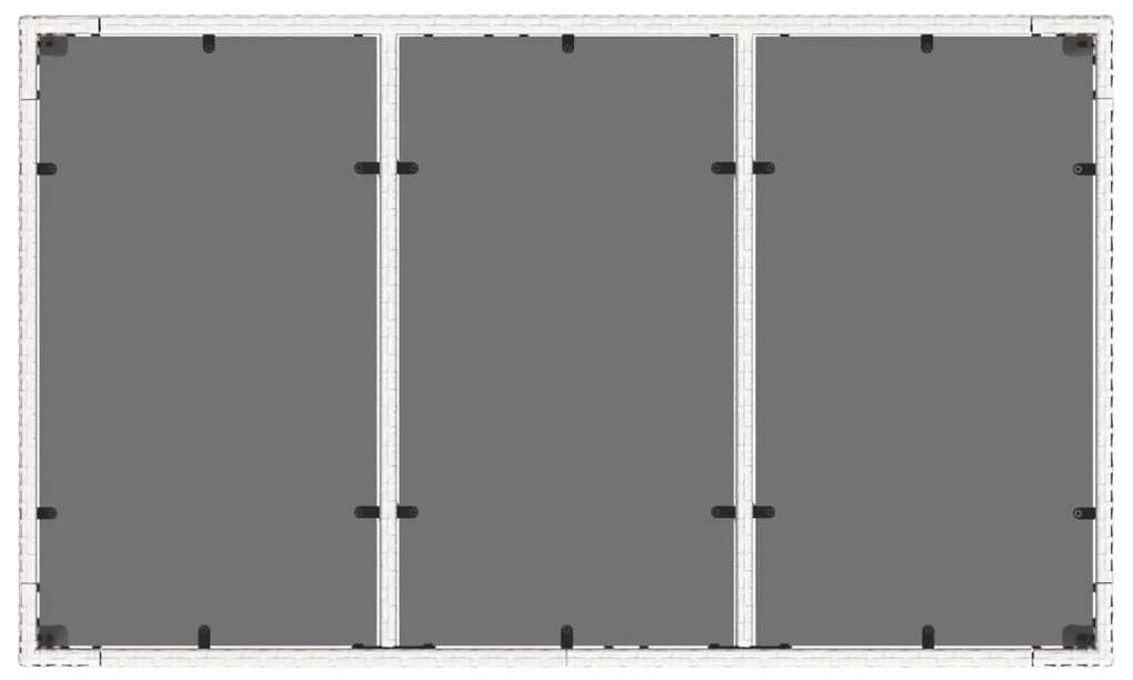 Mesa de jardim com tampo de vidro 150x90x75 cm vime PE branco