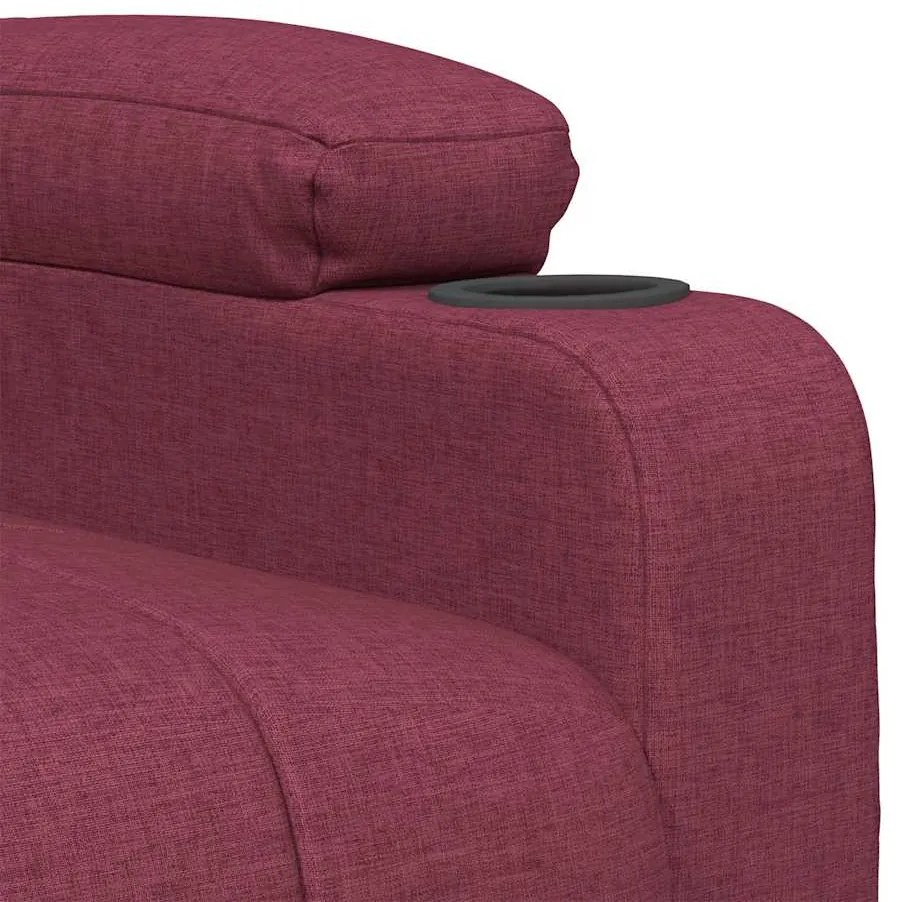 Poltrona elevatória de massagens tecido vermelho tinto