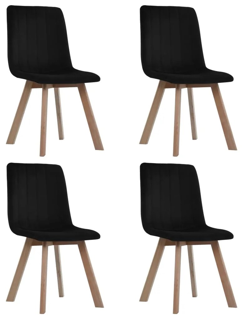vidaXL Cadeiras de jantar 4 pcs veludo preto