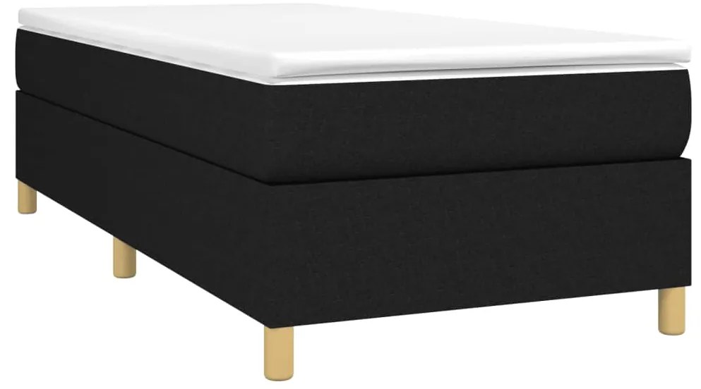 Estrutura de cama sem colchão 80x200 cm tecido preto