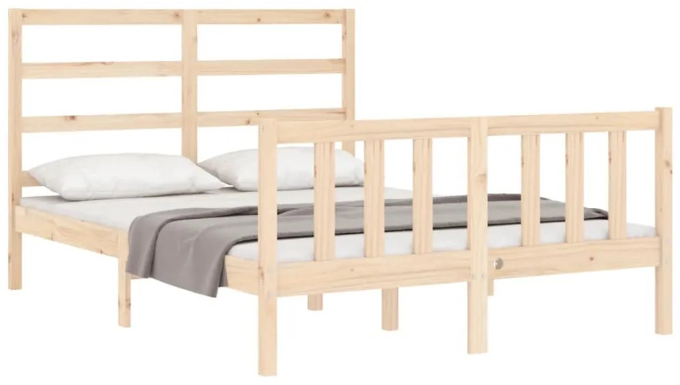 Estrutura de cama de casal com cabeceira madeira maciça