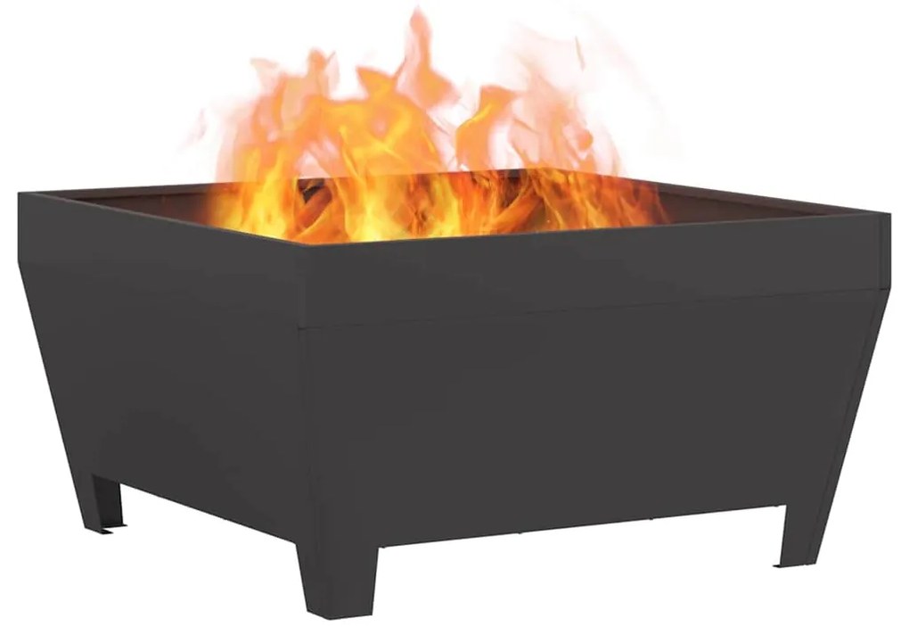 Fogo Fossa Quadrada Preta 80x80x43 cm em Aço da vidaXL