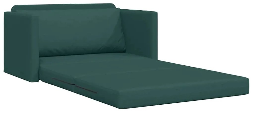 Sofá Cama 2-em-1 Verde Escuro 124x71x78 cm Tecido