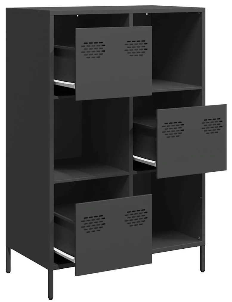 Móvel alto 68x39x103,5 cm aço preto