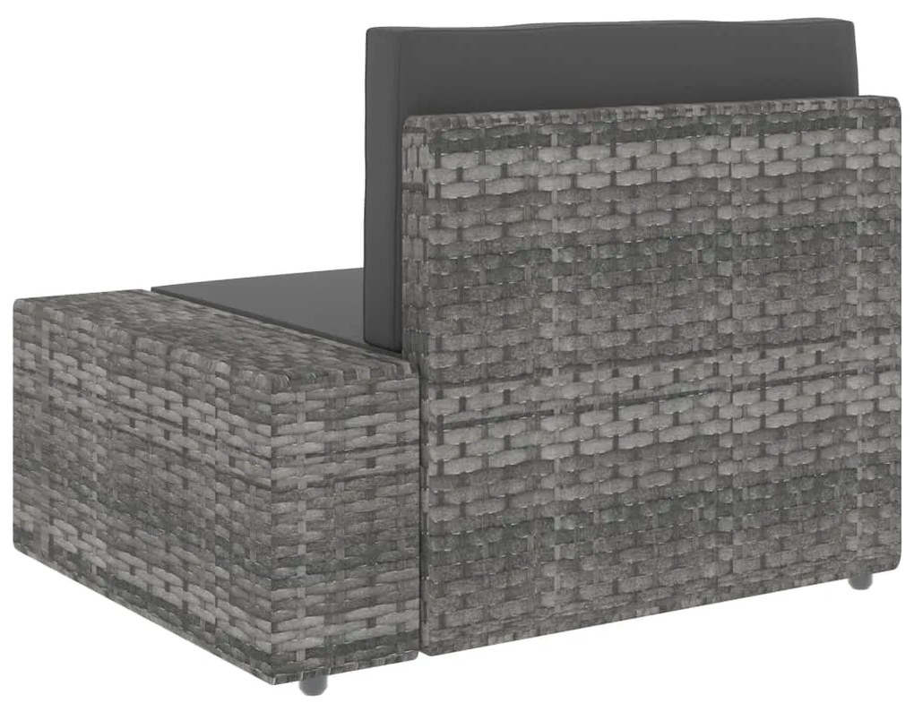 5 pcs conjunto lounge de jardim vime PE cinzento