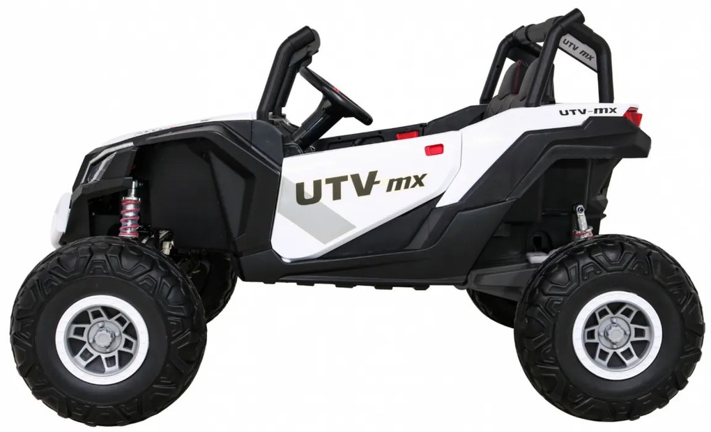 Buggy elétrico para Crianças 24V 4x4 2 Lugares UTV-MX Rodas de EVA, Assento de couro Branco