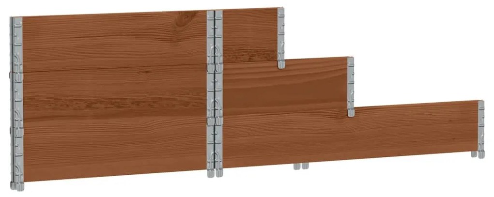 Canteiro elevado de 3 níveis 120x80 cm pinho maciço castanho