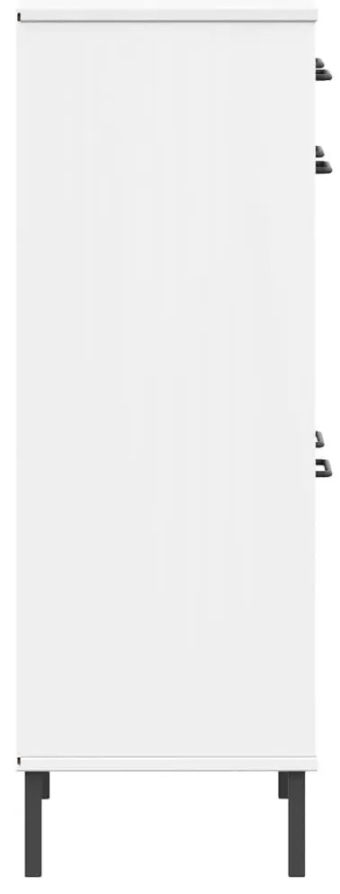 Sapateira com pernas de metal pinho maciço OSLO branco